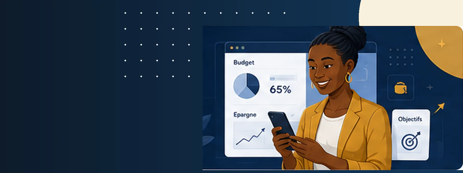 Une apprenante NkapUp suit son budget et son épargne sur son téléphone